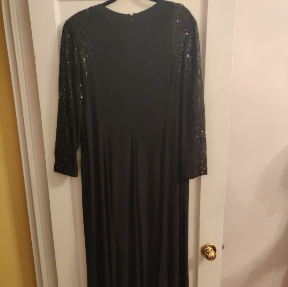 Black sequin beaded gown